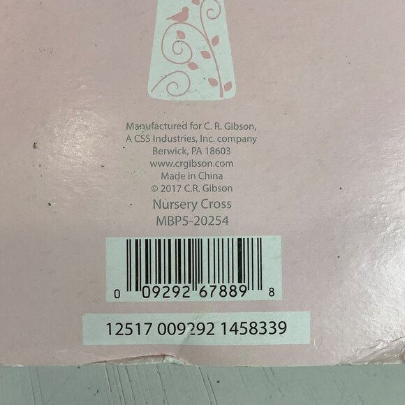Bless This Baby Girl Nursery Cross By C.R. Gibson Pink Ribbon Hanger NEW - Picture 3 of 4